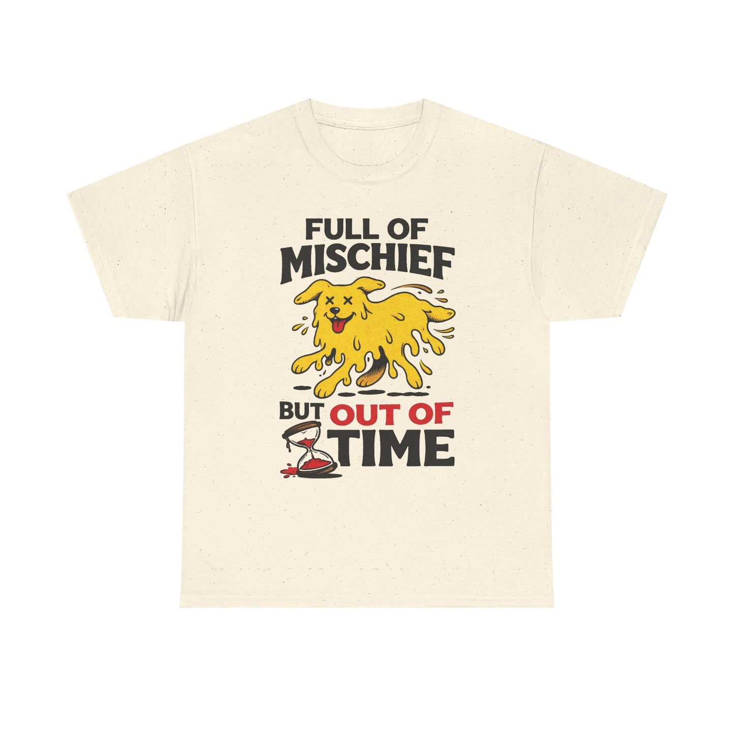 Full Of Mischief Funny Dog Graphic T Shirt Men's Heavy Cotton Tee