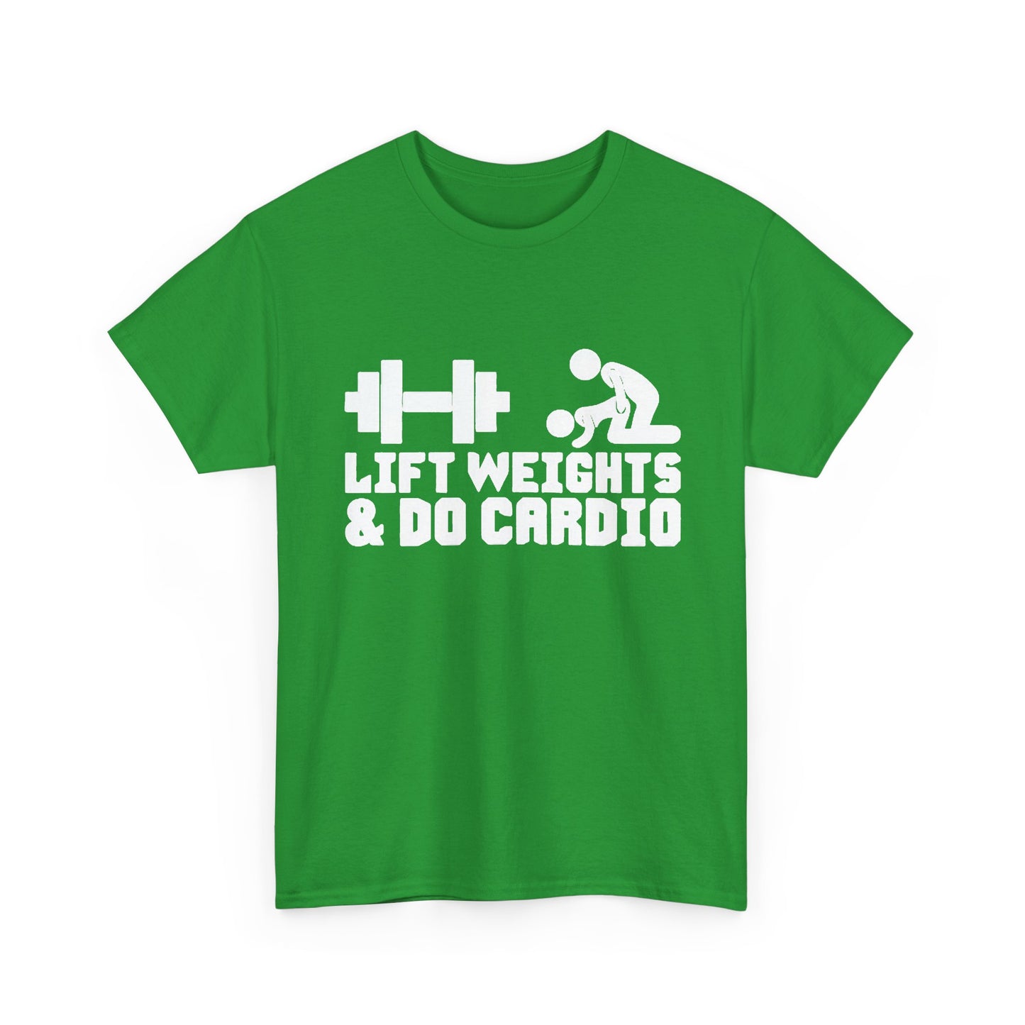 Lift Weights And Cardio Shirt Funny Graphic GYM Workout Unisex Heavy Cotton Tee
