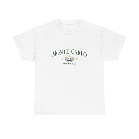 Monte Carlo Country Club Graphic T Shirt NEW Unisex Heavy Cotton Tee