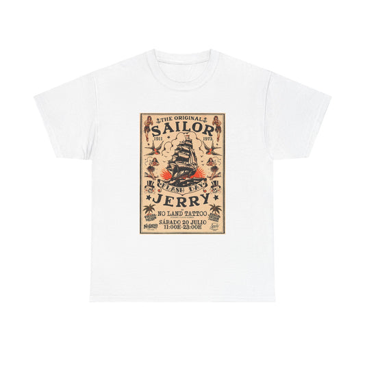 Sailor Jerry Tshirt Vintage Navy Tattoos Sailor Retro Unisex Heavy Cotton Tee
