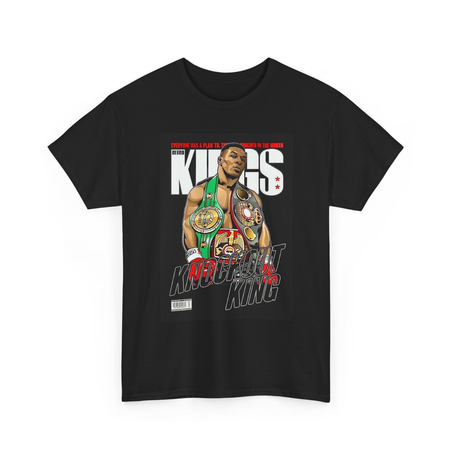 Mike Tyson Knockout Kings Graphic T Shirt Vintage Unisex Heavy Cotton Tee