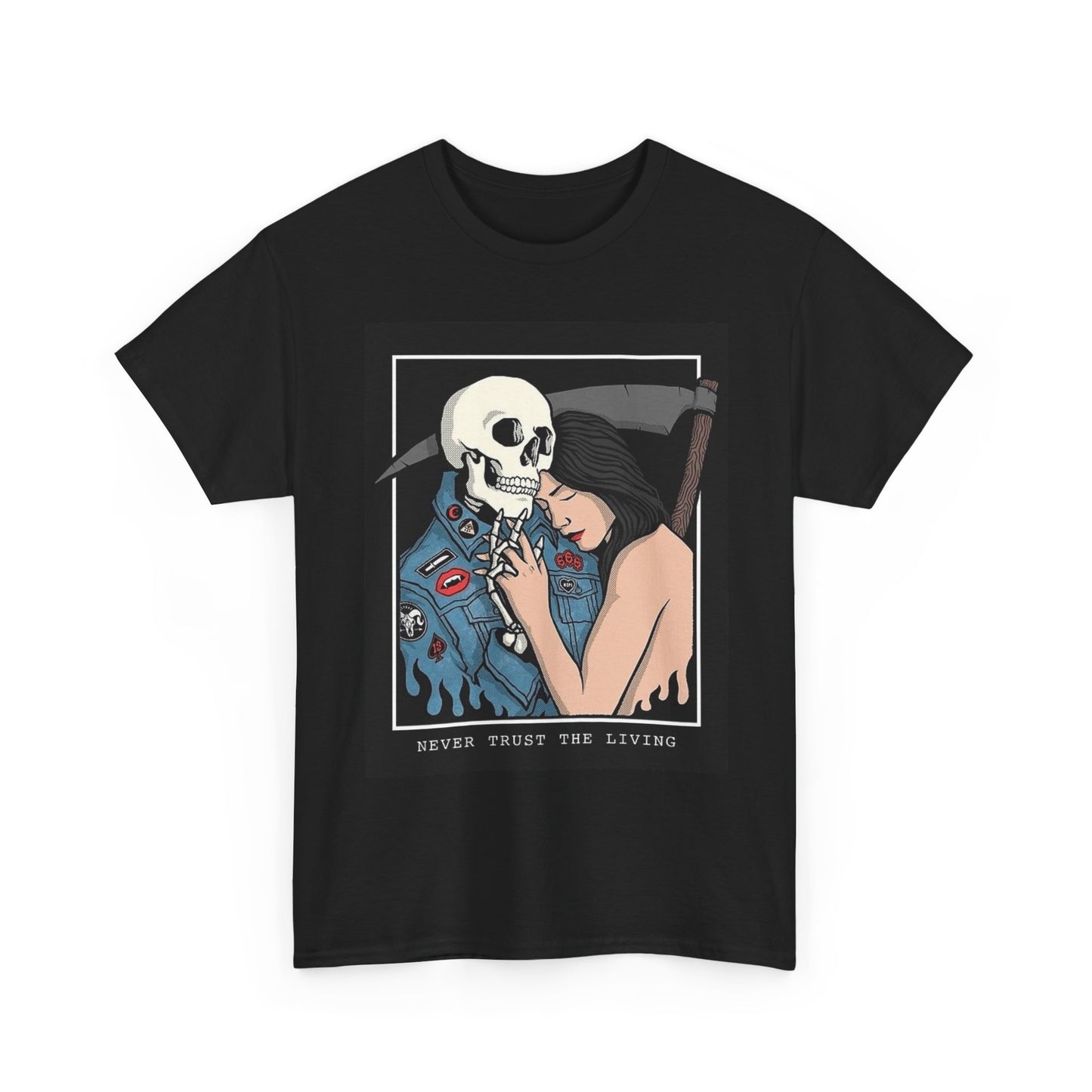 Never Trust The Living Graphic T Shirt NEW Cotton Tee Gift
