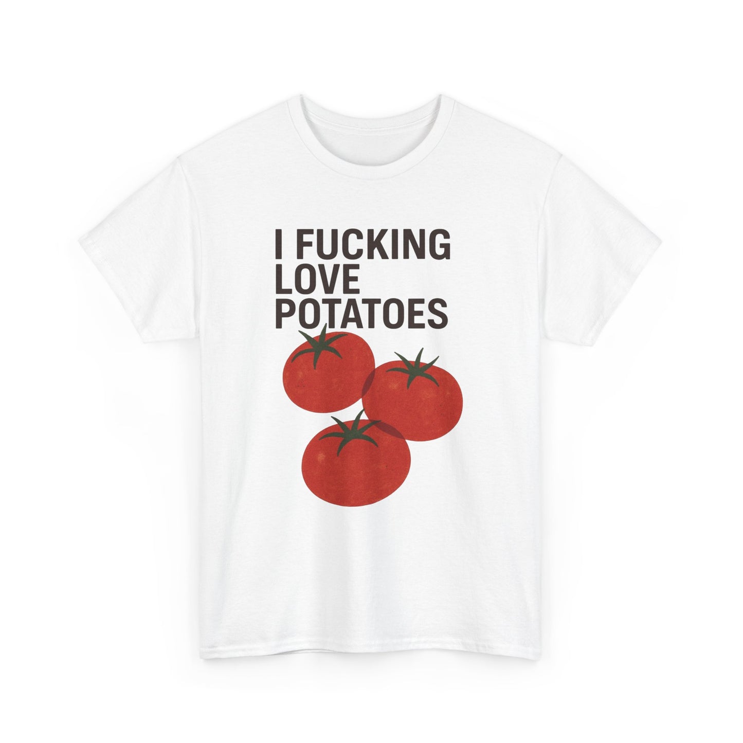 I Love Potatoes Funny Jokes Graphic T Shirt Unisex Heavy Cotton Tee Gift Vintage