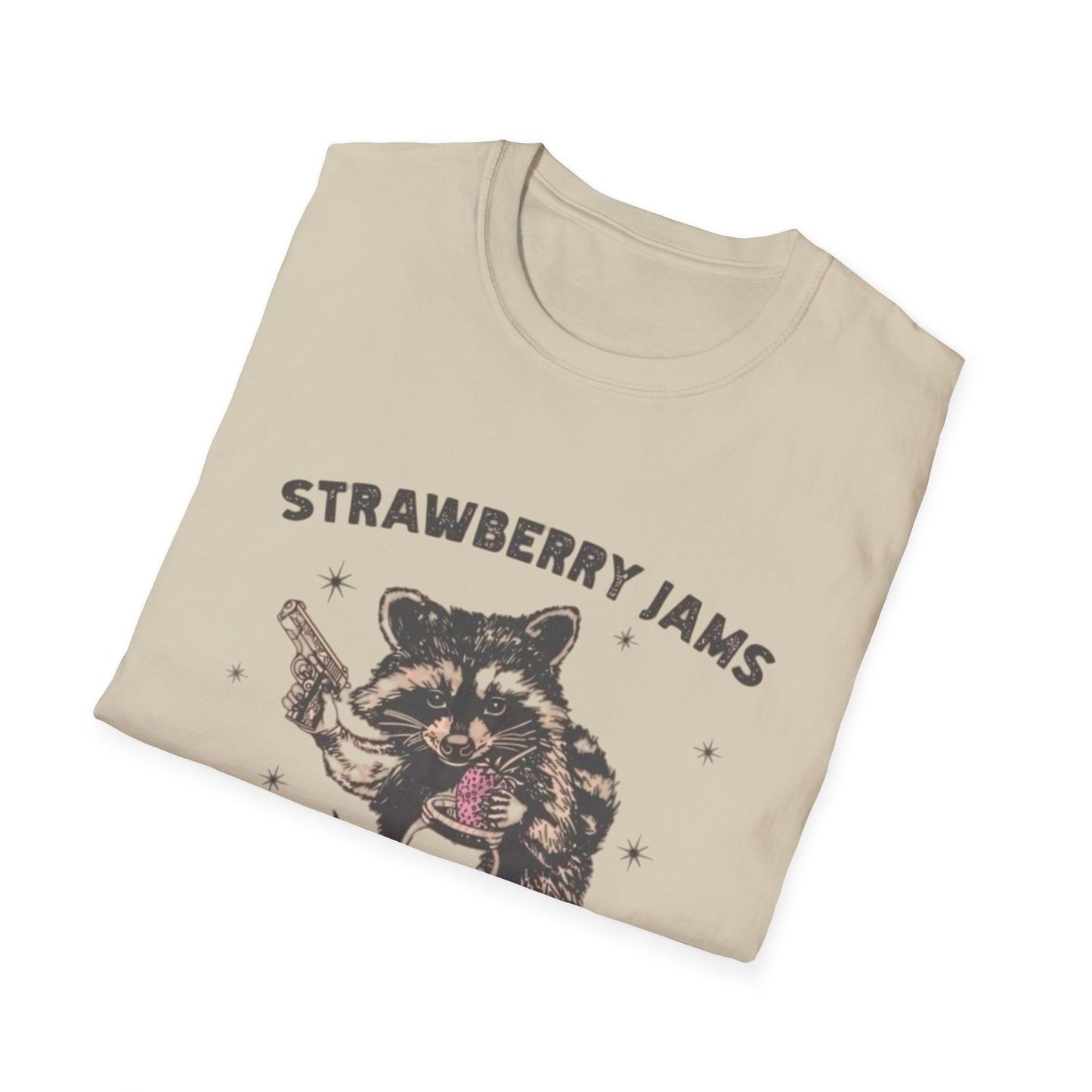 Strawberry Jams But My Glock Dont Graphic T Shirt Funny Joke Unisex Softstyle