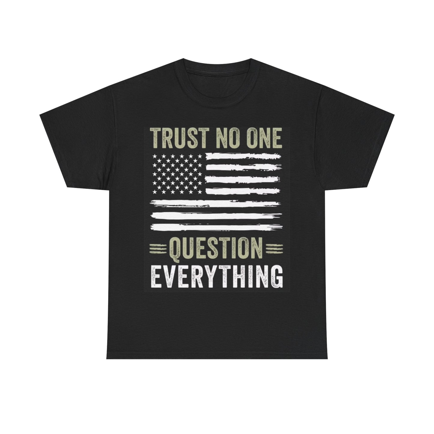 Trust No One Tshirt American Flag 1776 USA Unisex Heavy Cotton Tee