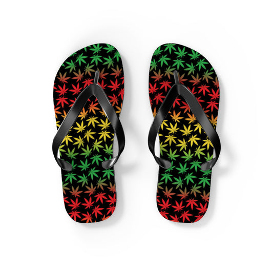 WAVES And SUN Co Sandals Jamaica Weed Flip Flops -Slides Summer Beach BRAND NEW