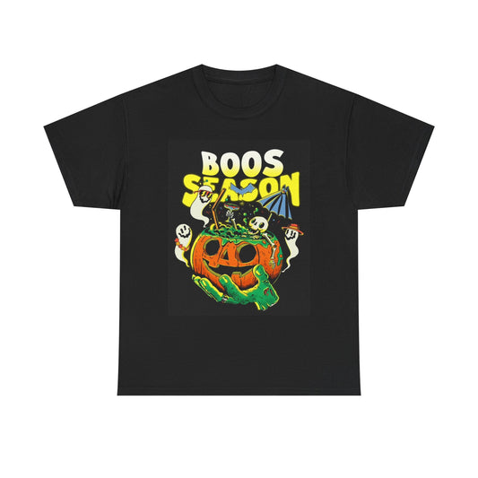 Boo Season Graphic T Shirt Funny Pumpkin Fall Unisex Heavy Cotton Tee