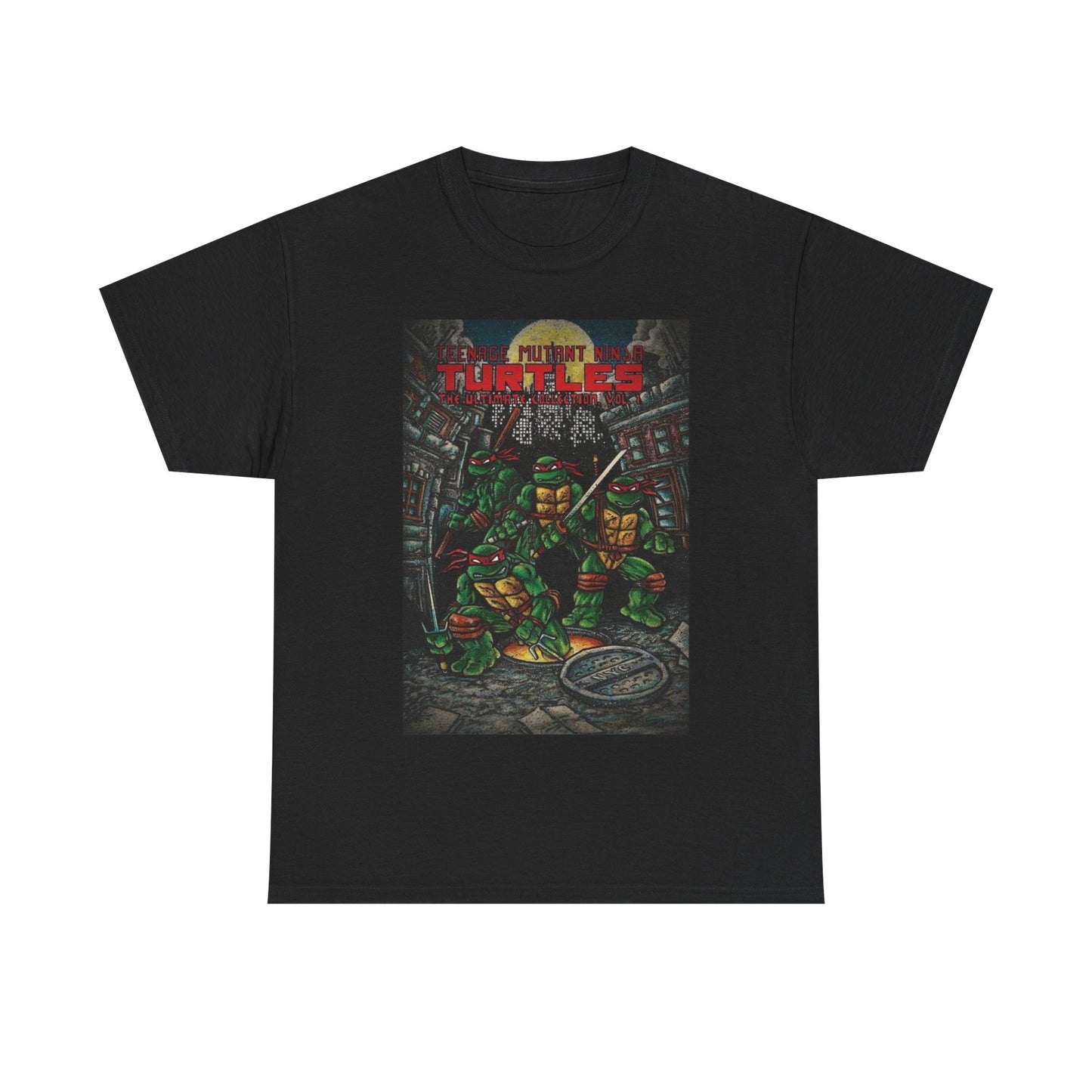 Ninja turtles T-shirt graphic gaming cartoon vintage retro Heavy Cotton Tee