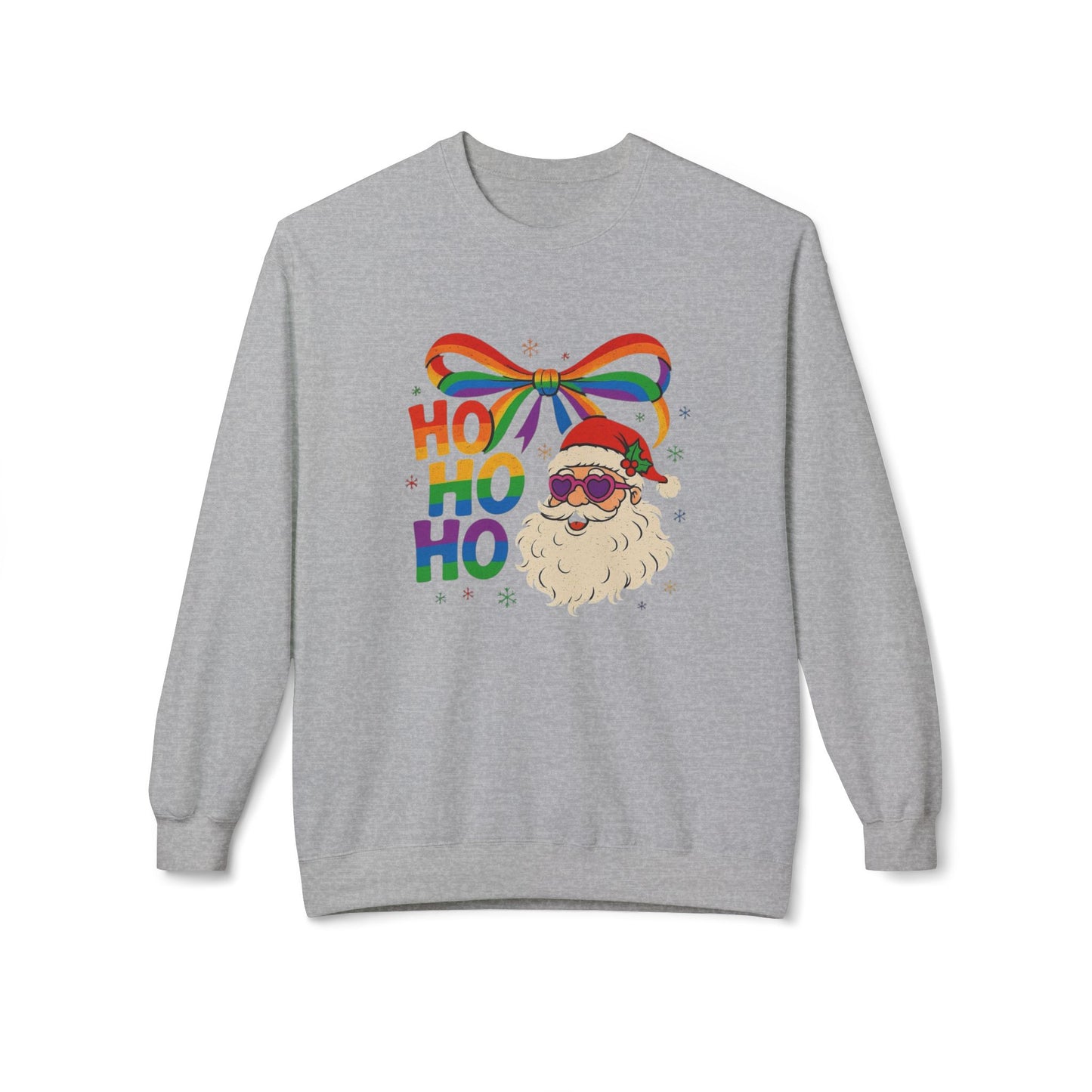 Rainbow Christmas Sweater NEW Unisex Fleece Crewneck Sweatshirt