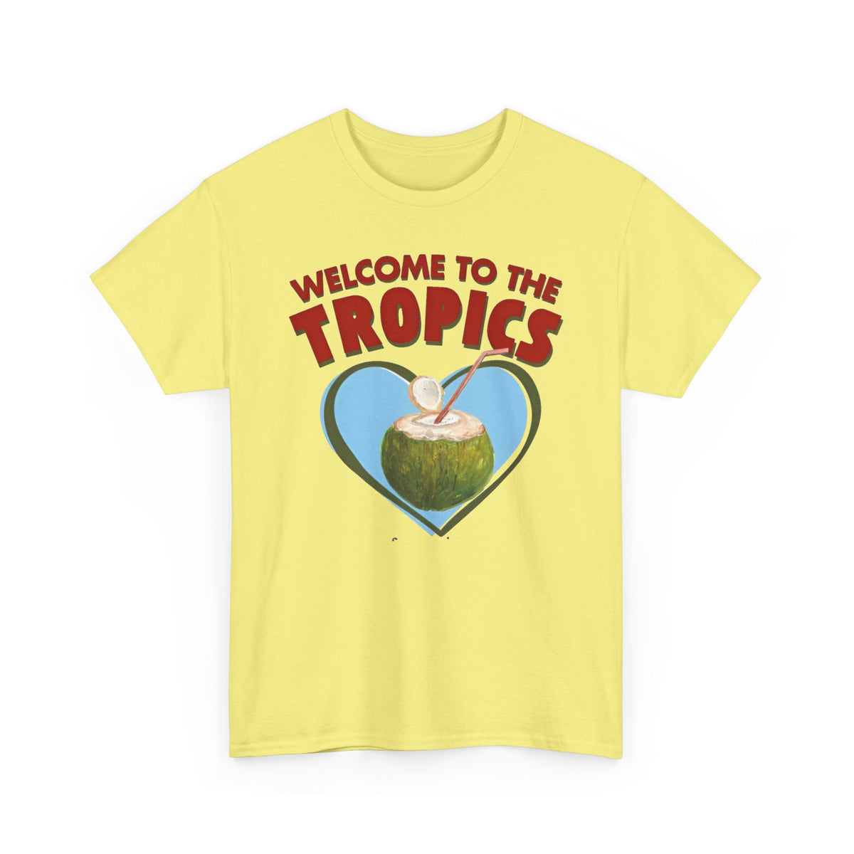 Welcome to the Tropics Coconut Heart T-Shirt Men's Graphic Tee