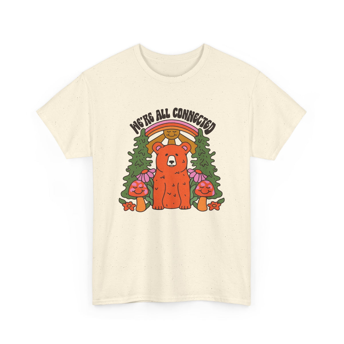 Were All Connected Mother Earth Graphic T Shirt Men's Heavy Cotton Tee