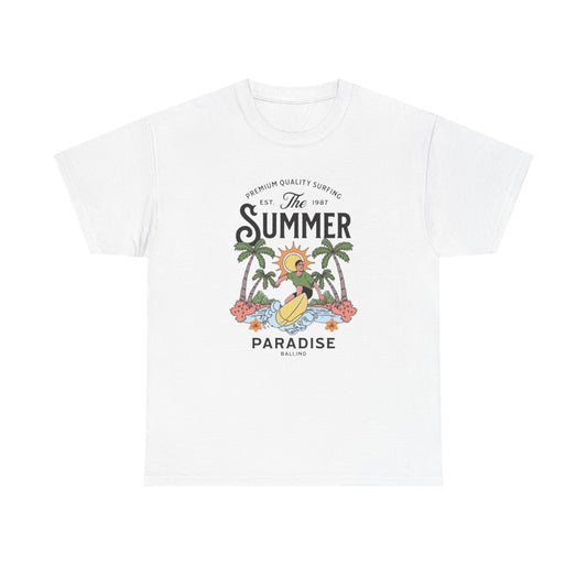 Summer Surfing Paradise Graphic T Shirt S-5XL NEW Unisex Heavy Cotton Tee