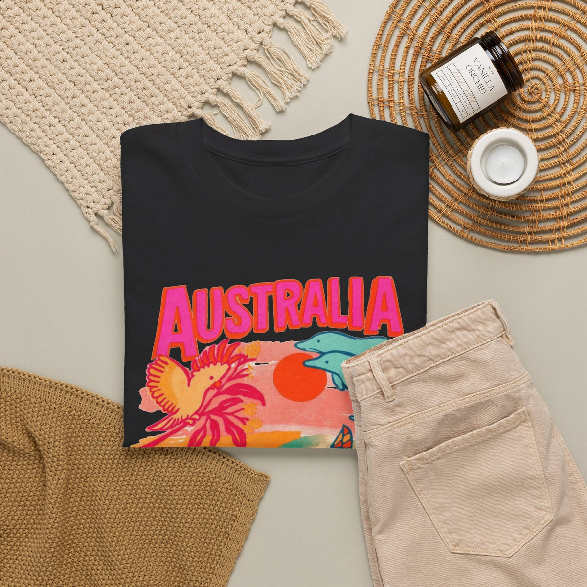 Australia Coastal Wildlife Graphic T-Shirt Men's Graphic Tee