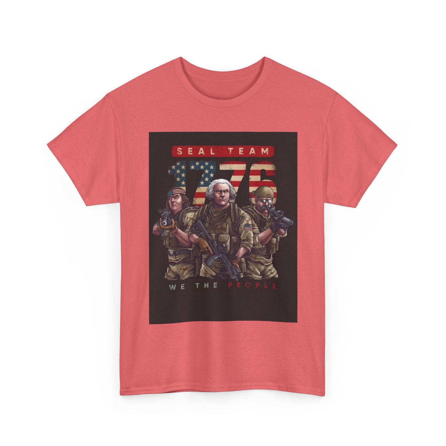 Navy Seals Team Tshirt 1776 America July 4th Flag Unisex Heavy Cotton Tee