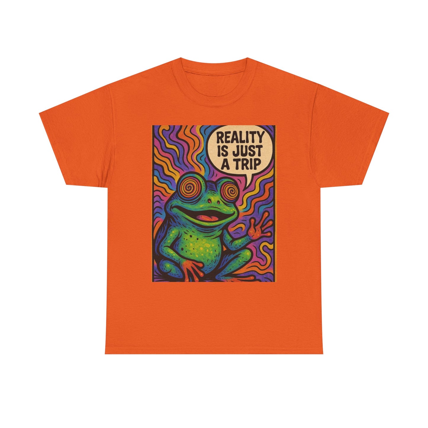 Reality Is Just A Trip Graphic T Shirt Toad Mushrooms Unisex Heavy Cotton Tee