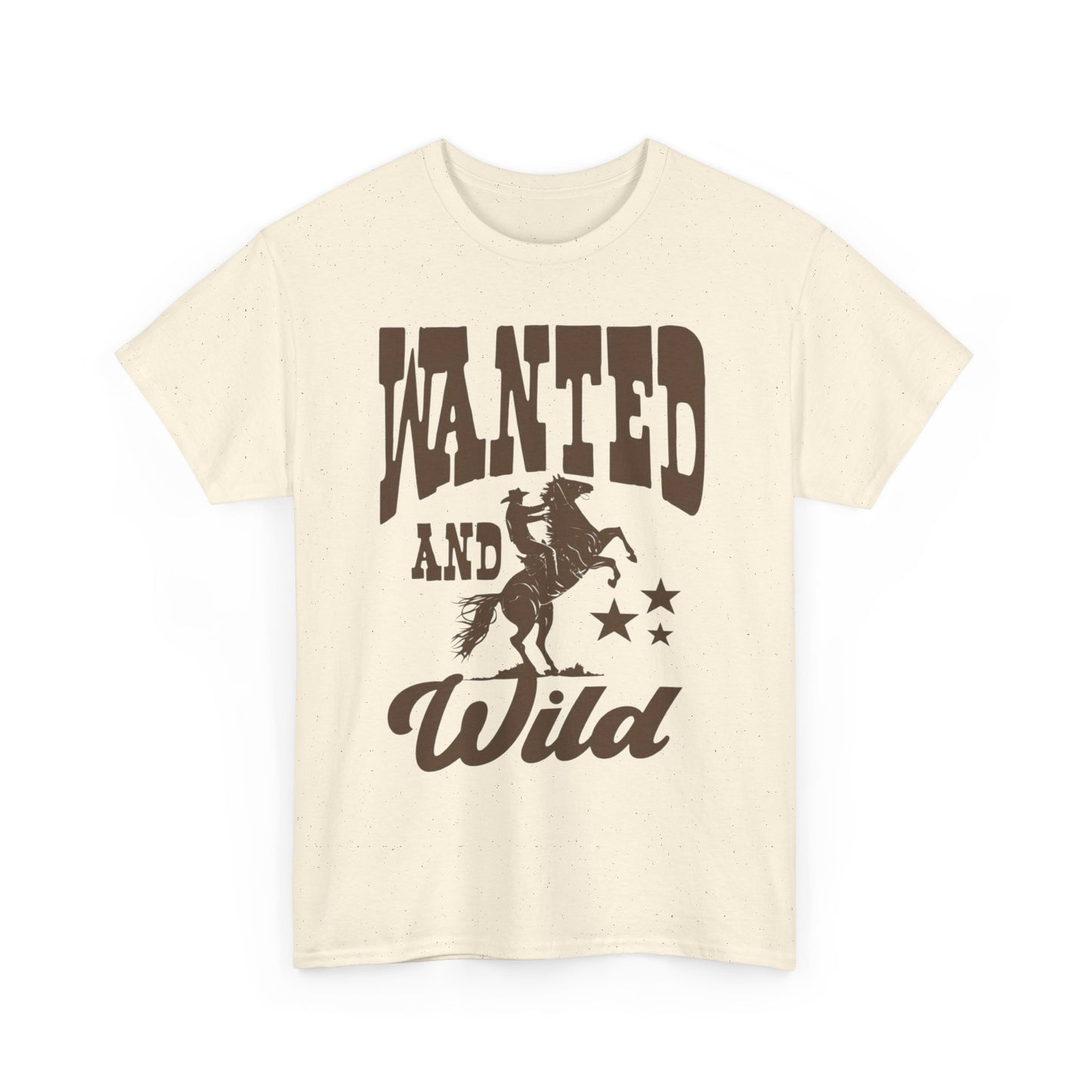 Wanted And Wild Cowboy Graphic T Shirt ALL SIZES Tee Unisex Heavy Cotton