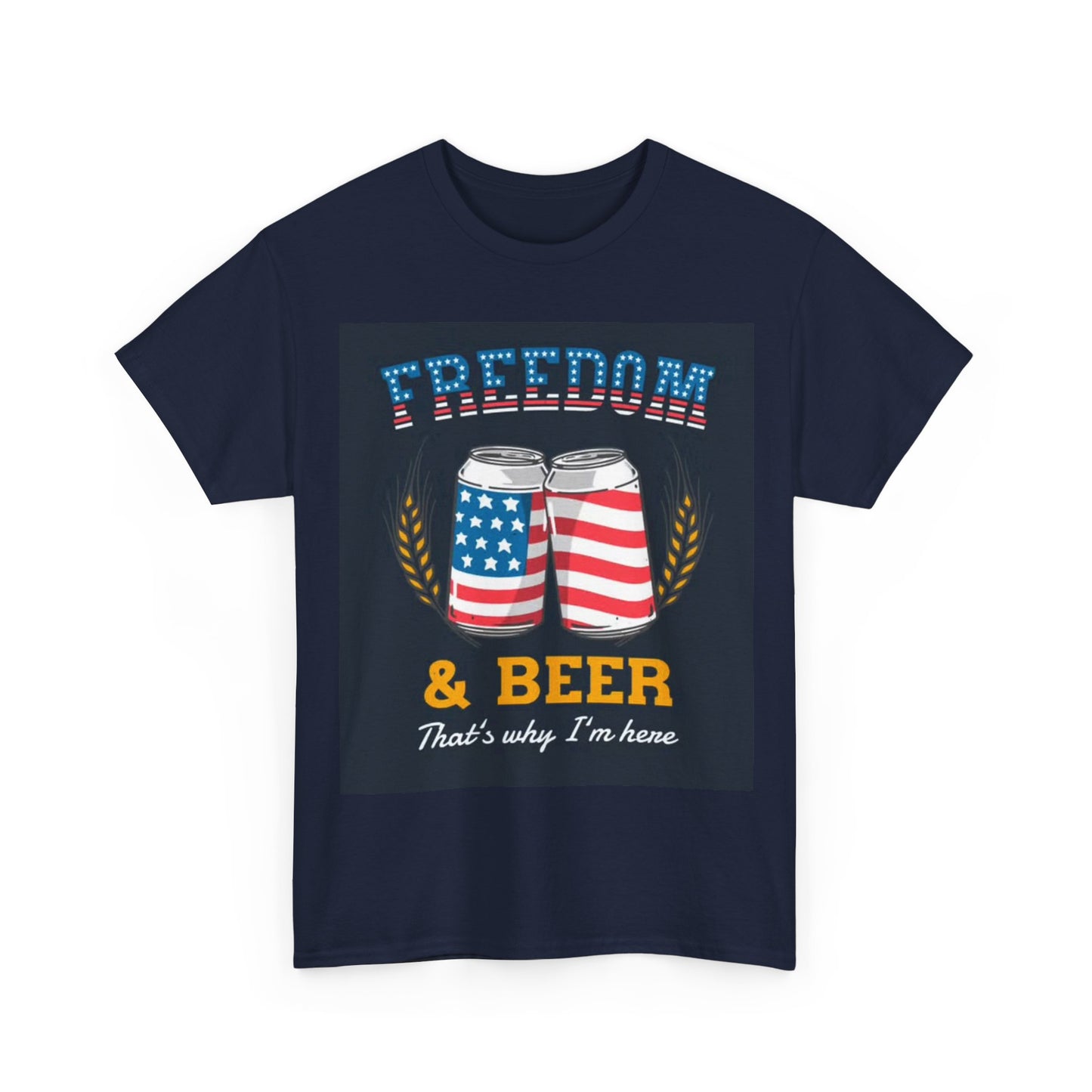Freedom and Beer Tshirt American Wheat Summer Beer pong Unisex Heavy Cotton Tee