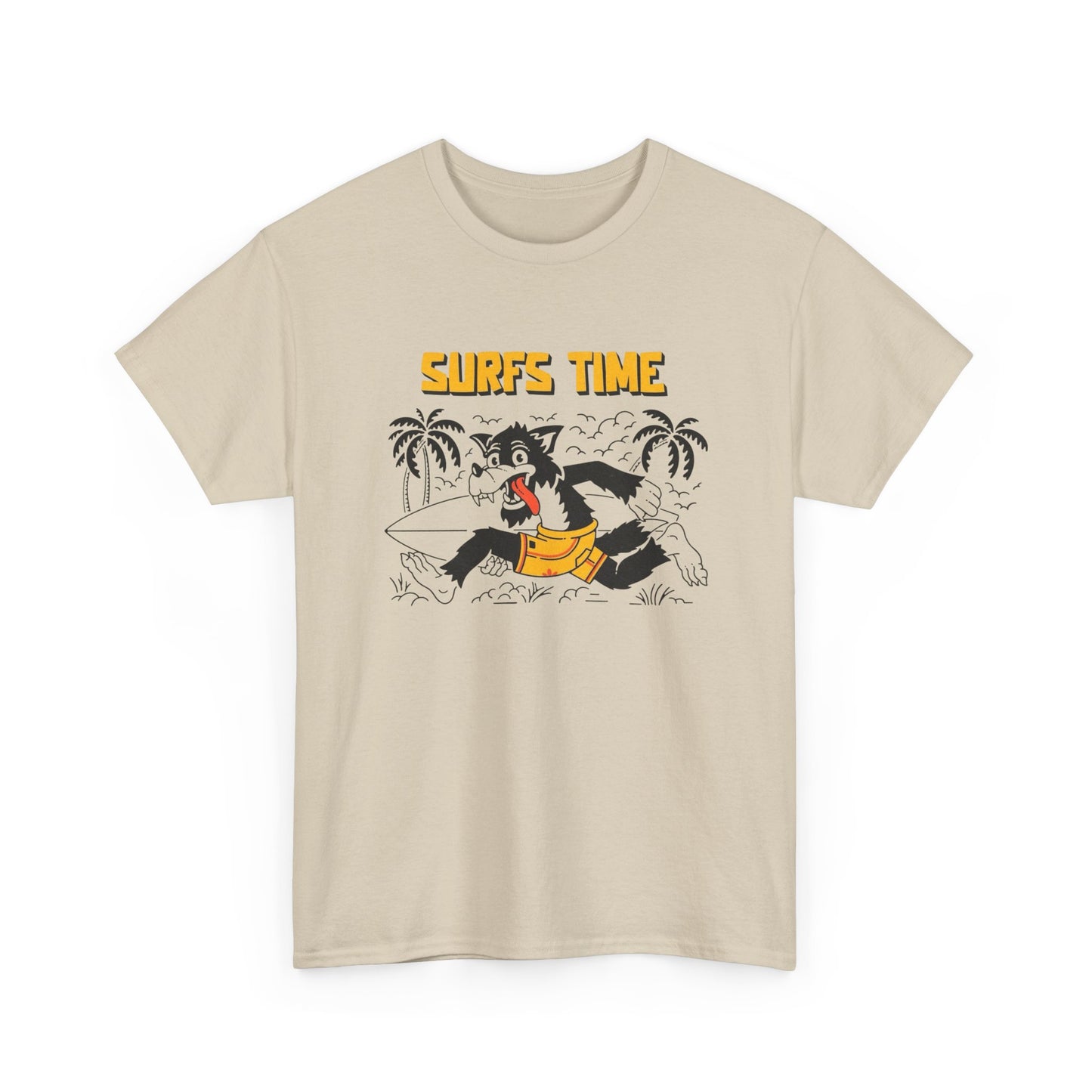Surfs Time Retro T Shirt Graphic Unisex Heavy Cotton Tee NEW GIFT