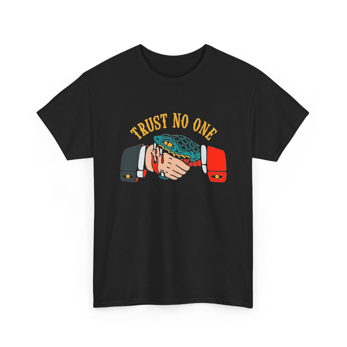 Trust No One Graphic T Shirt Vintage Tattoo Men's Heavy Cotton Tee