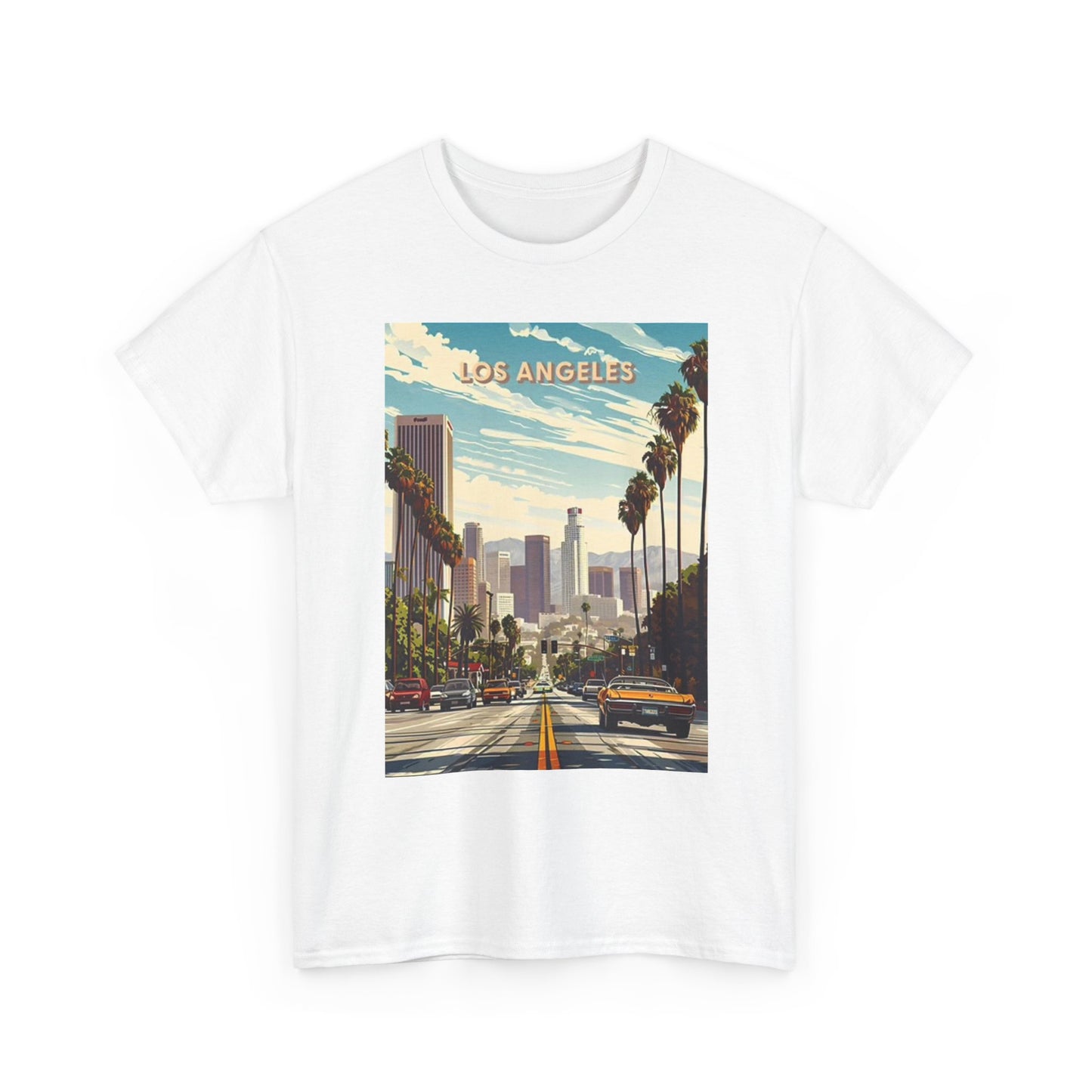 Los Angeles California Graphic T Shirt Retro 70s Unisex Heavy Cotton Tee