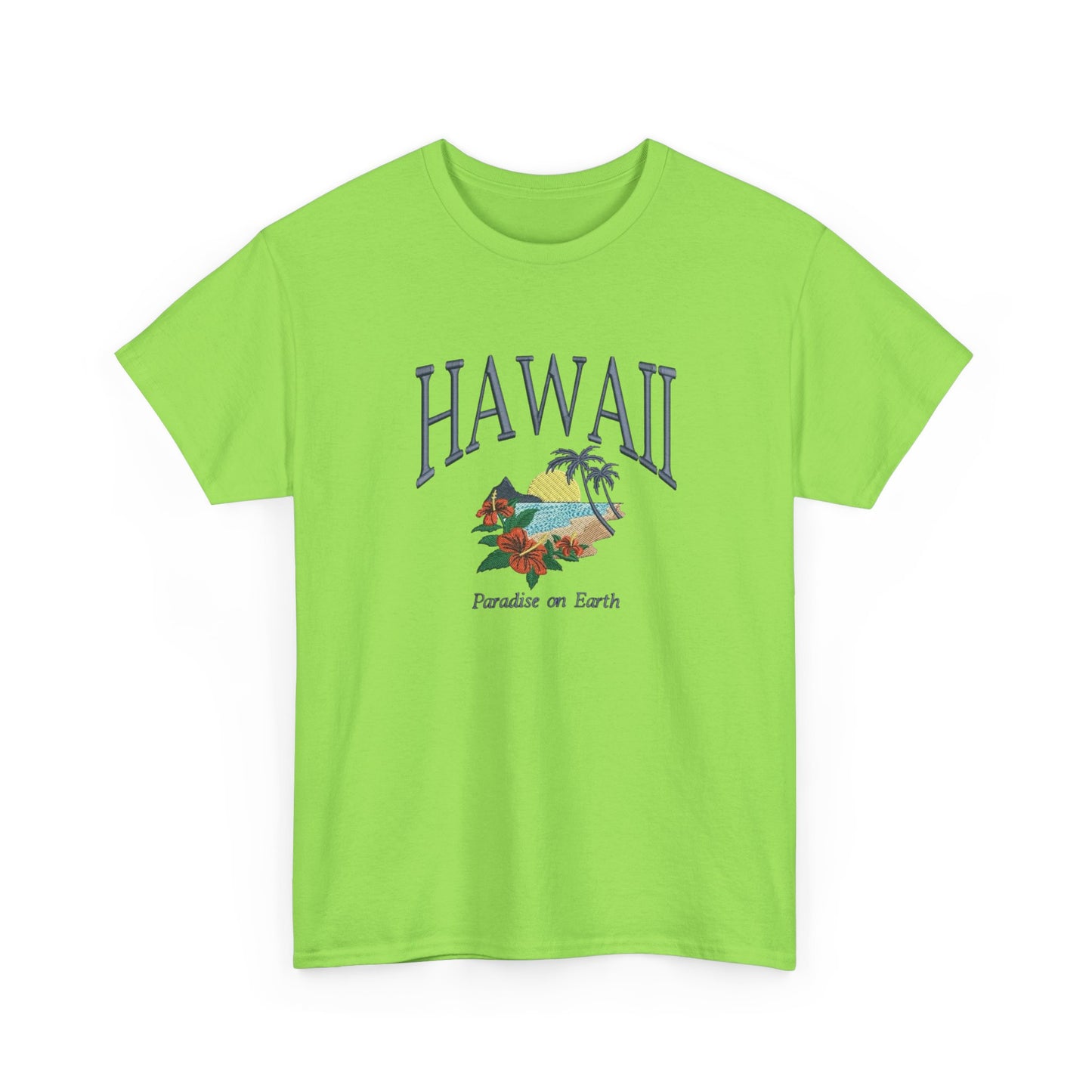 Hawaii Paradise On Earth Graphic T Shirt NEW Unisex Heavy Cotton Tee