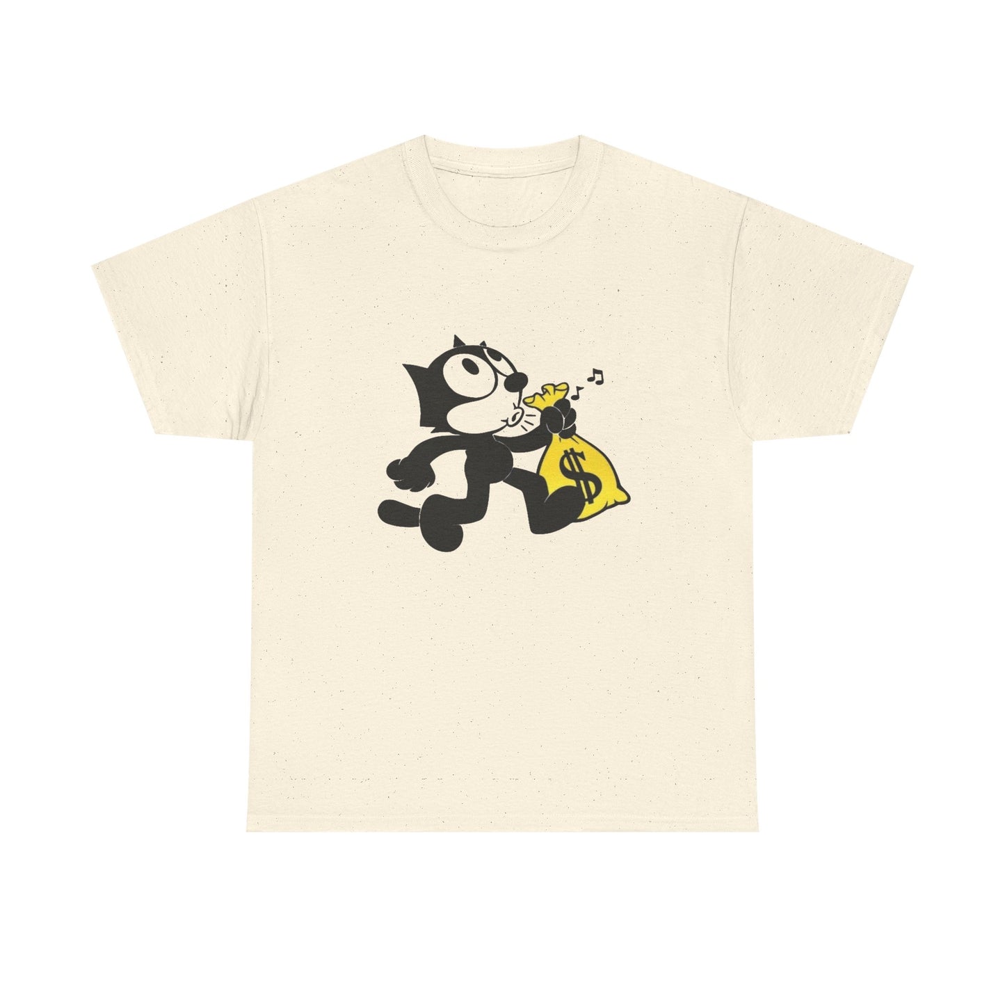 Money Bag Cat Graphic T Shirt NEW Vintage Unisex Heavy Cotton Tee