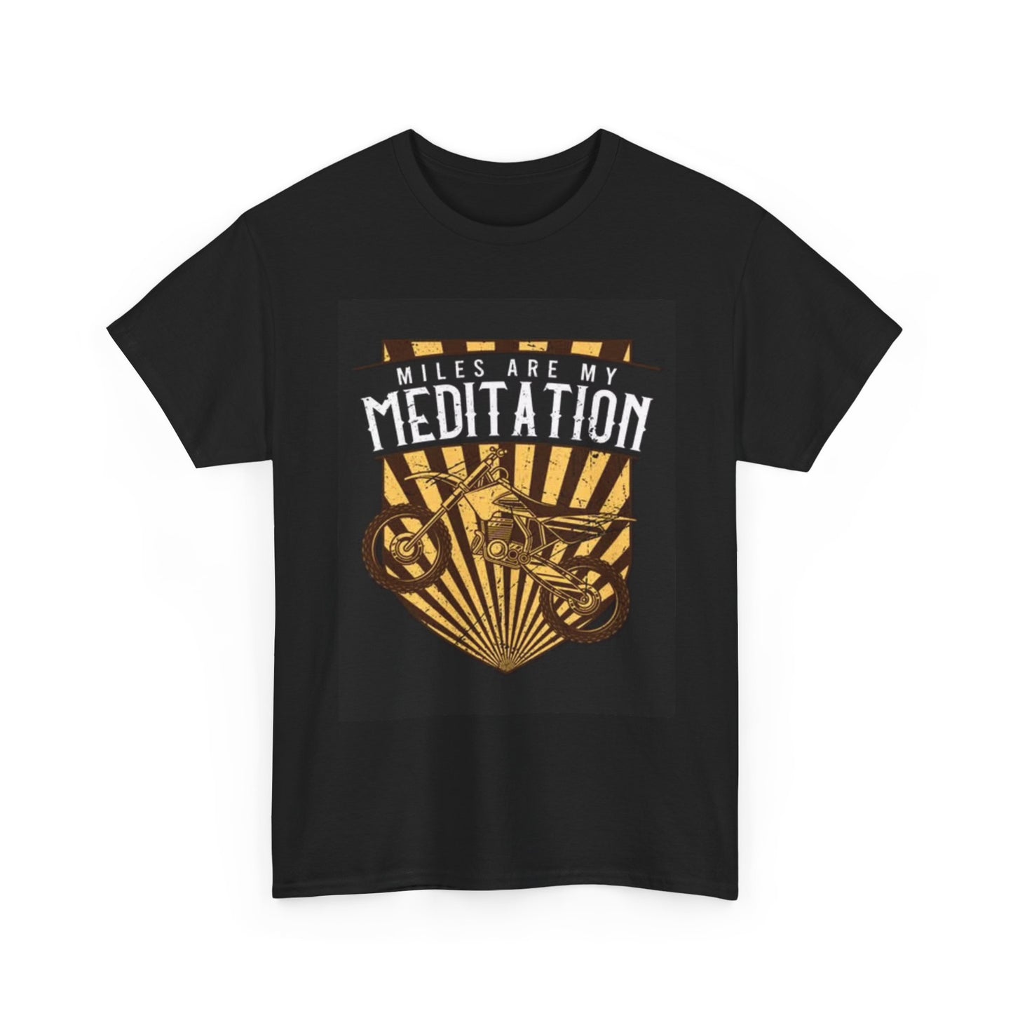 Miles Are My Meditation Dirtbike Graphic T Shirt Motorcycles Unisex Heavy Cotton