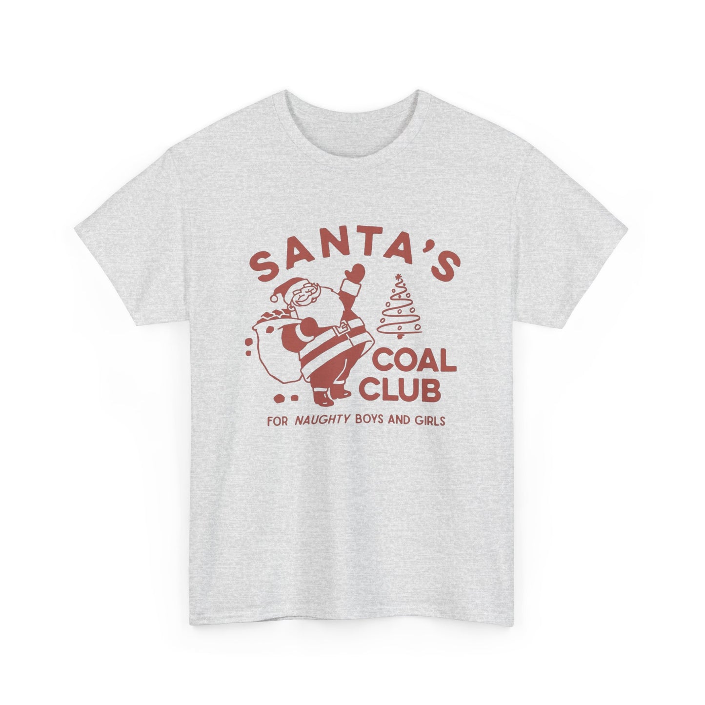 Santa's Coal Club Funny Christmas Graphic T Shirt Unisex NEW Heavy Cotton Tee