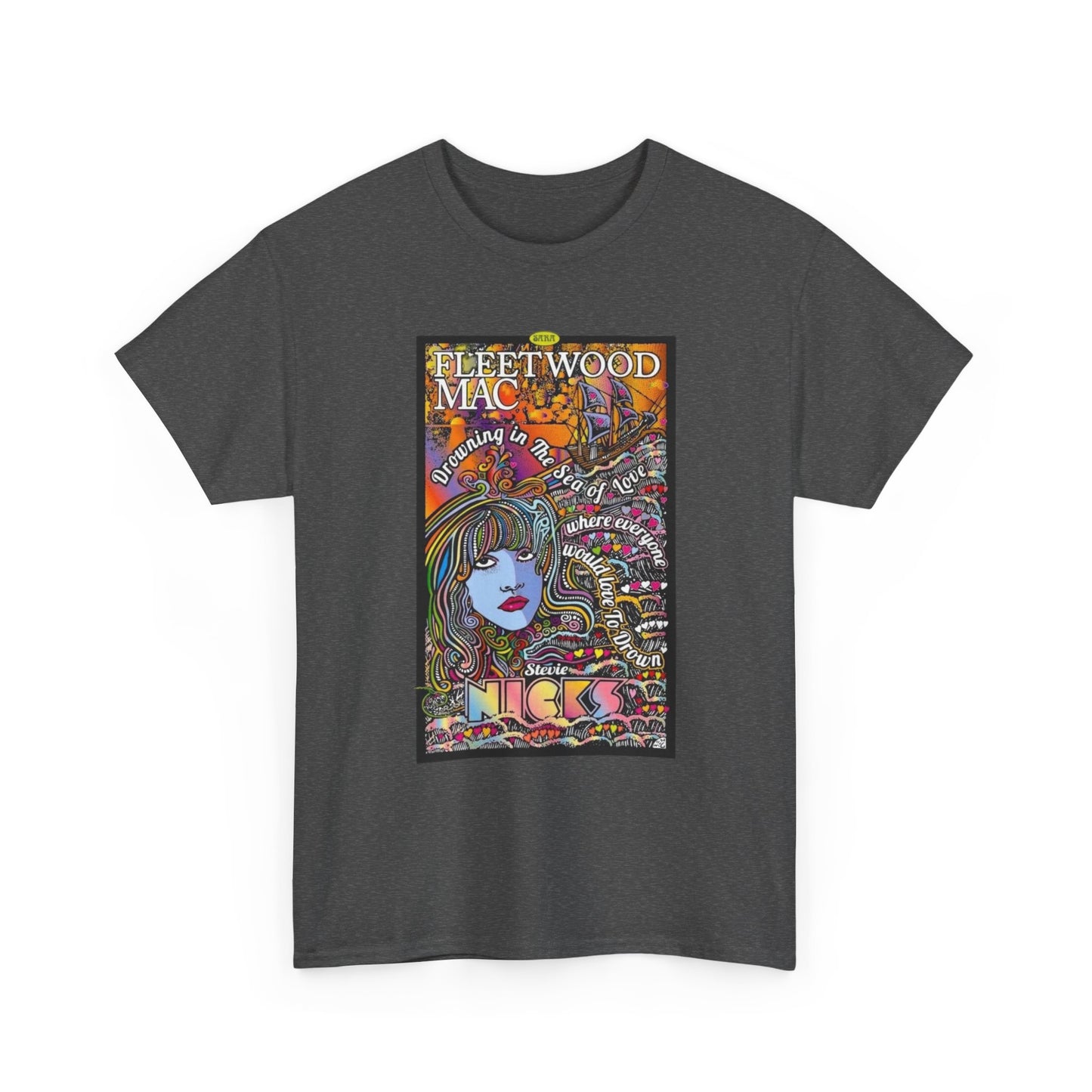 Fleetwood Mac T-shirt graphic vintage art 70s Unisex Heavy Cotton Tee