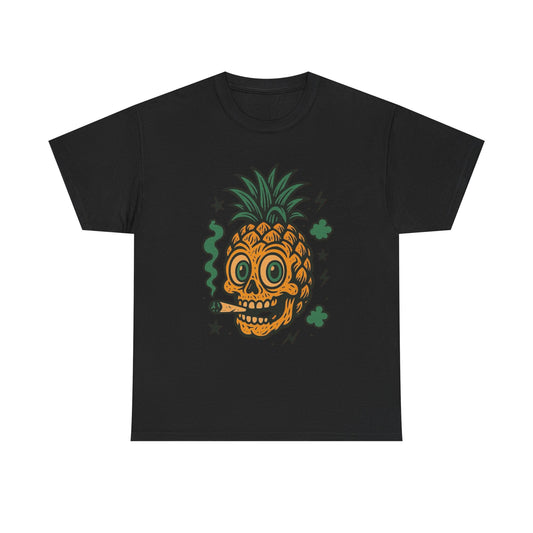 Pineapple Smoking Weed Funny Graphic T-Shirt Comfy Cotton Tee Brand NEW