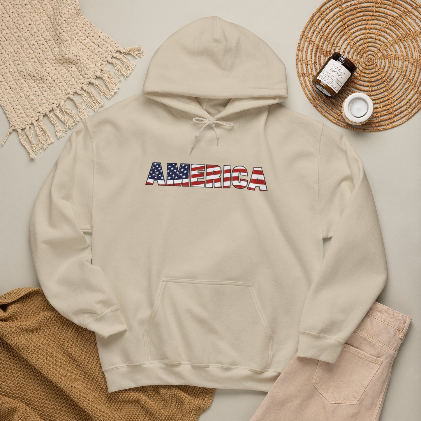 American Flag USA Retro Graphic Hoodie Men's Heavy Blend™ Hooded Sweatshirt
