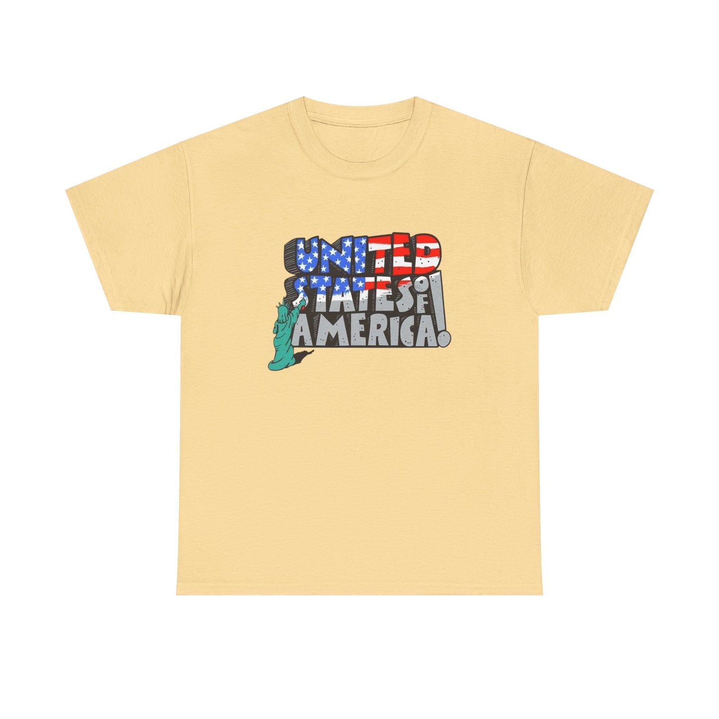 Statue Of Liberty USA Flag Graphic T Shirt Unisex NEW Heavy Cotton Tee