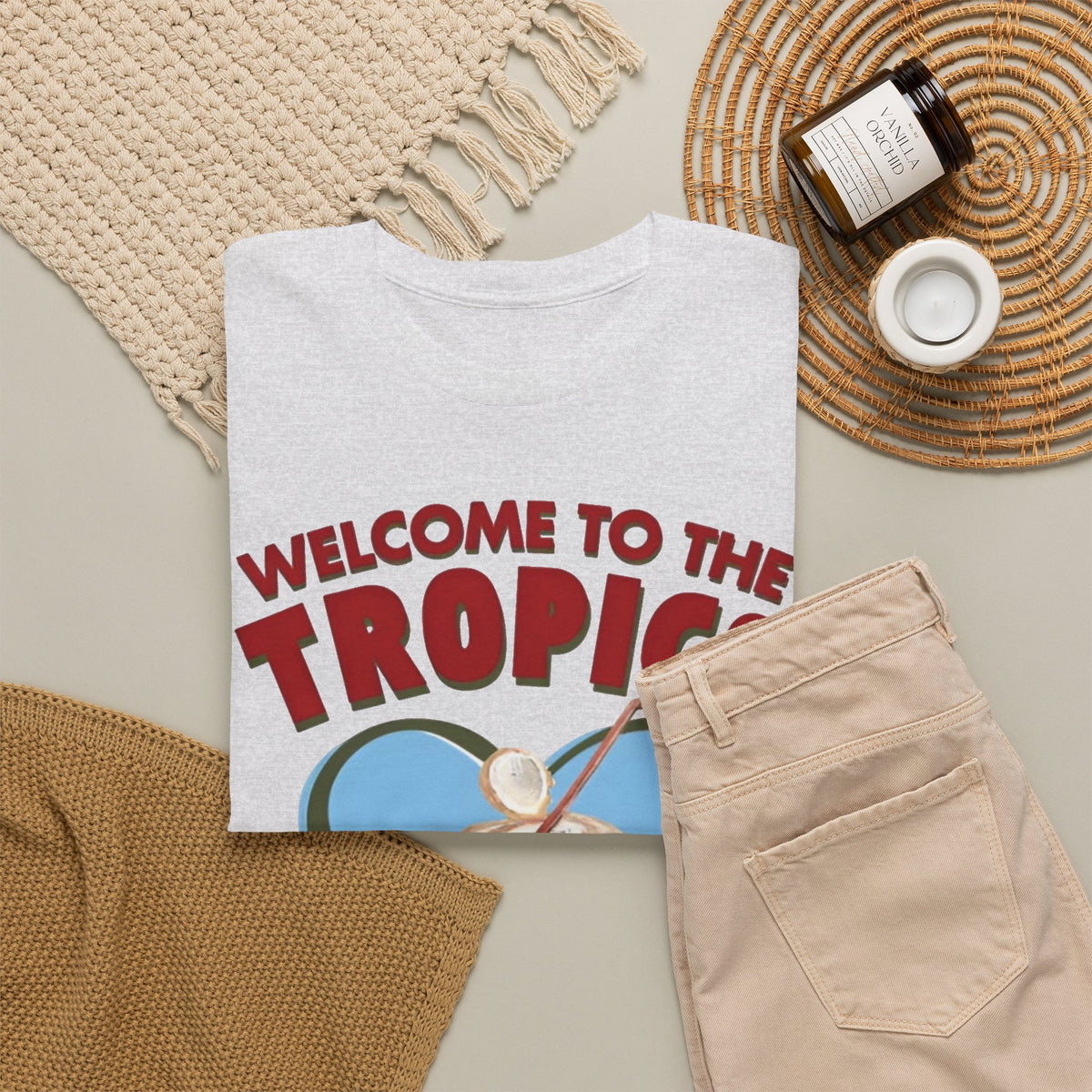 Welcome to the Tropics Coconut Heart T-Shirt Men's Graphic Tee