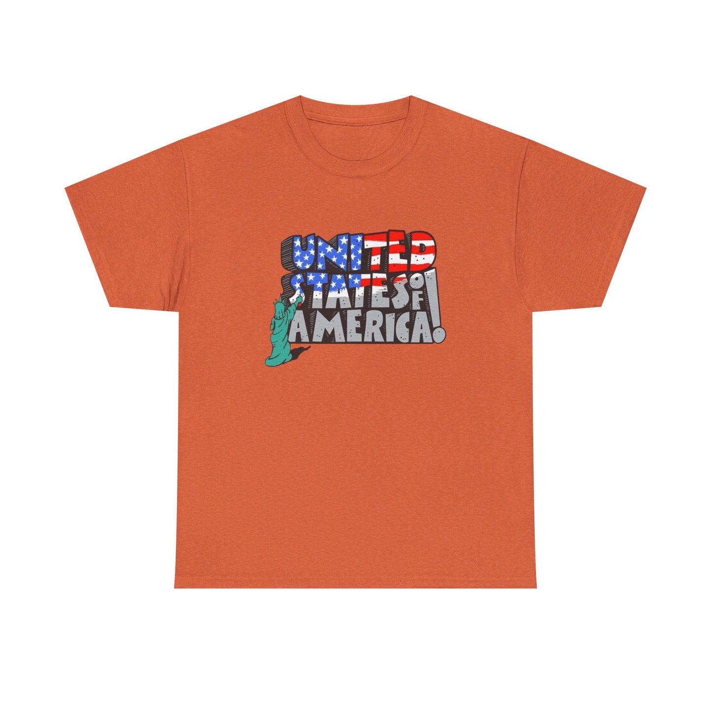 Statue Of Liberty USA Flag Graphic T Shirt Unisex NEW Heavy Cotton Tee
