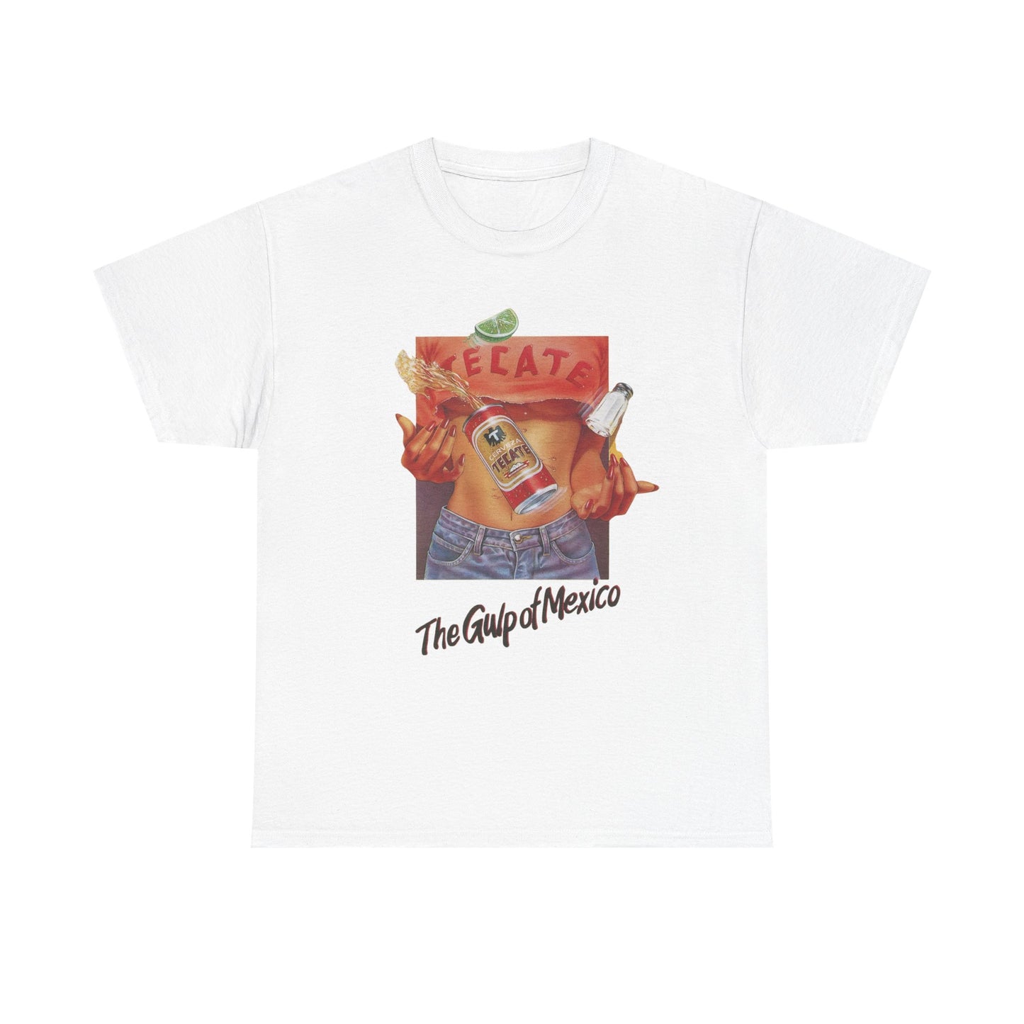 Tecate The Gulp Of Mexico Beer Graphic T-Shirt Women's Heavy Comfy Cotton Tee