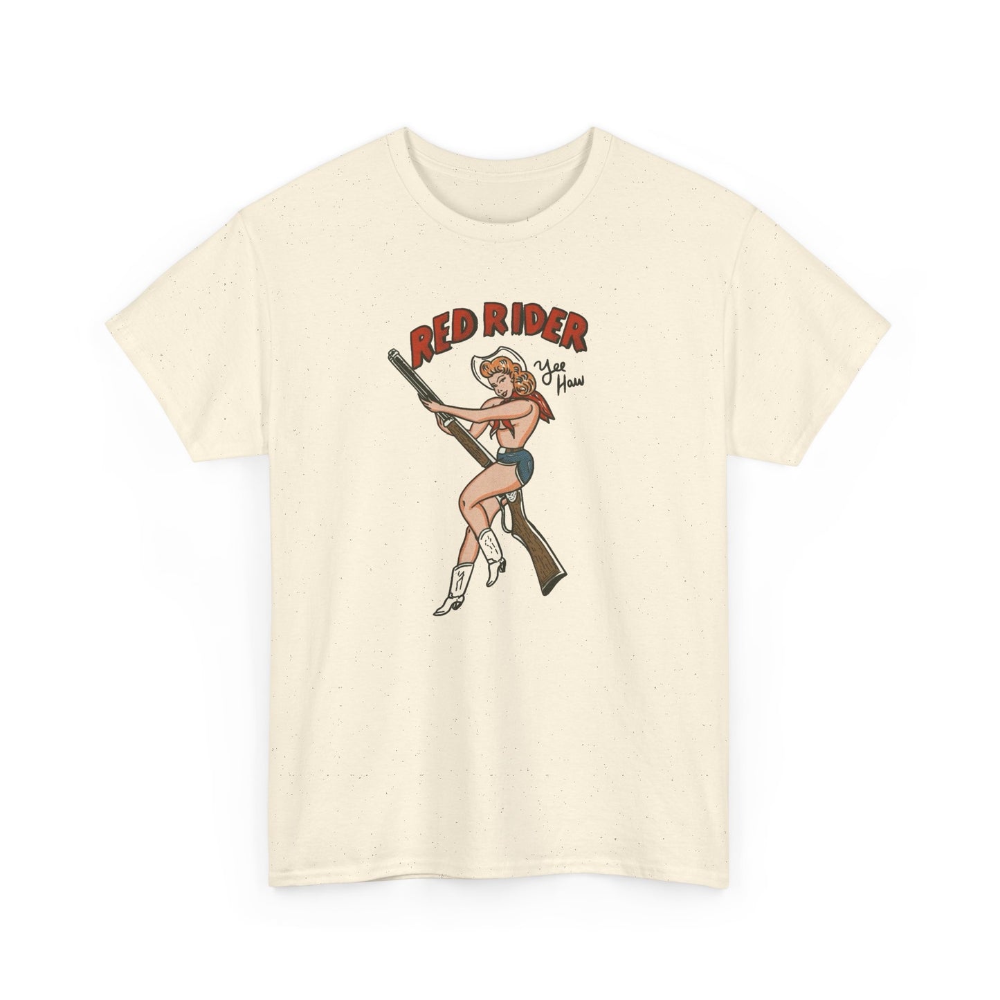 Red Rider Cowgirl Graphic T Shirt Unisex Heavy Cotton Tee GIFT NEW