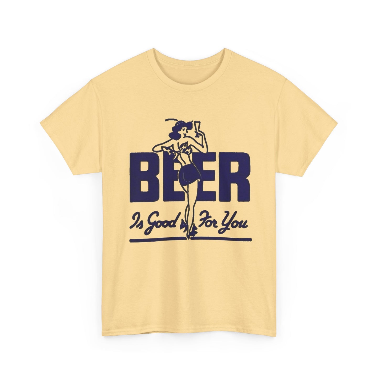 Beer Is Good For You Graphic T Shirt NEW Vintage Unisex Heavy Cotton Tee