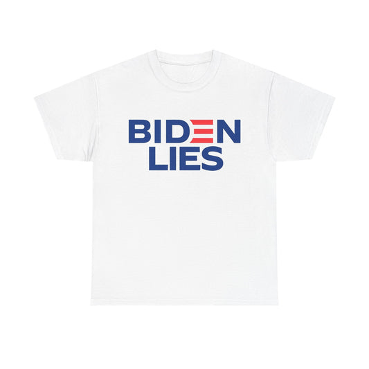 Biden Lies Shirt Funny Trump 2024 Graphic Unisex Heavy Cotton Tee