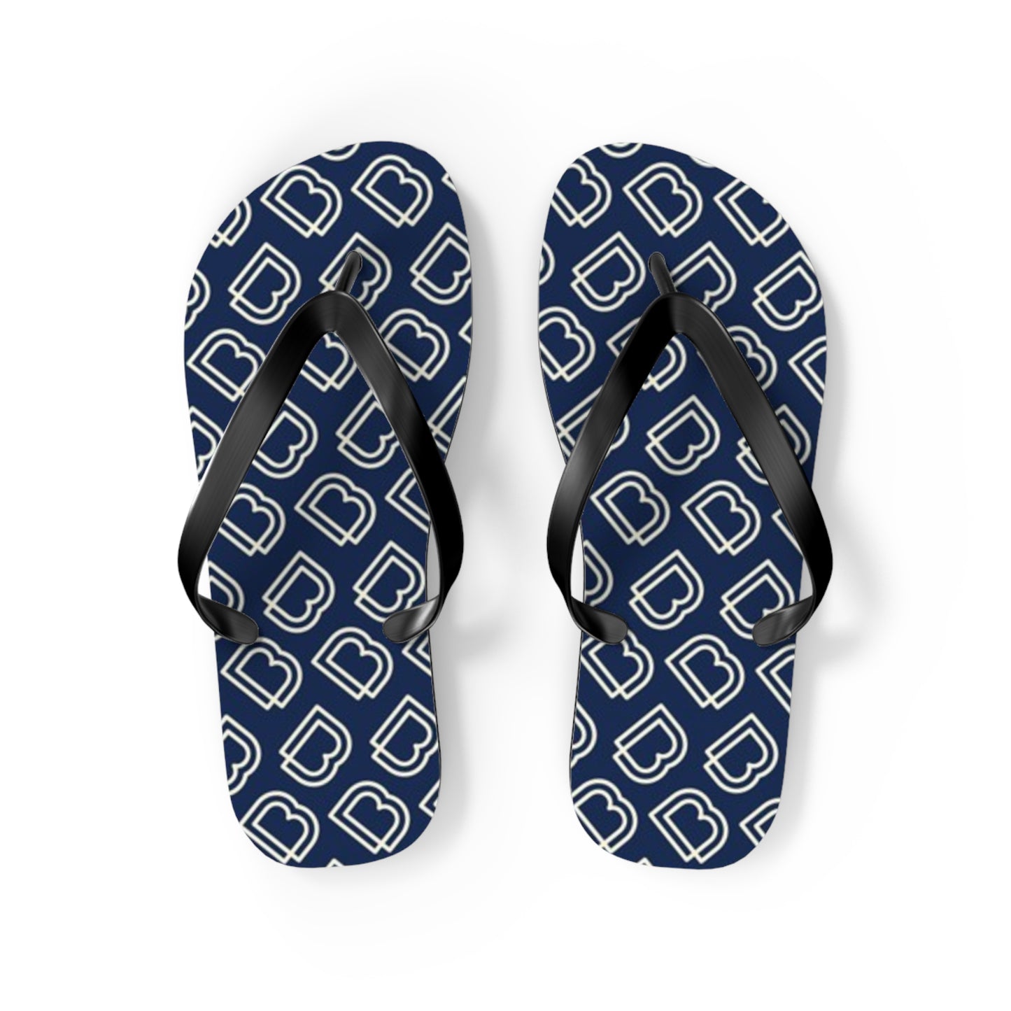 Blue Monogram Flip Flops, Sandals Slides, Summer Footwear, Brand New