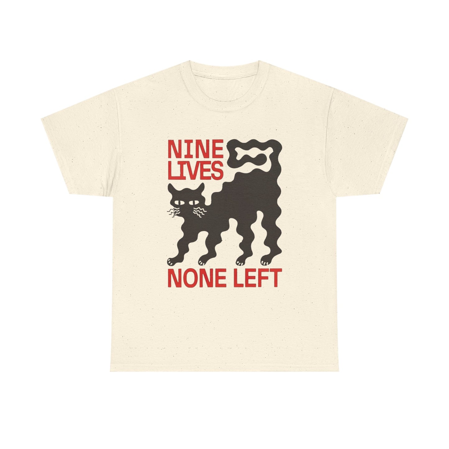 Nine Lives None Left Cat Vintage Graphic T-Shirt, Unisex Cotton Shirt