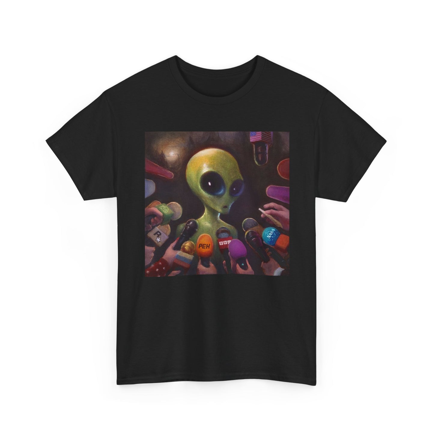Alien News Network Funny T Shirt Unisex Heavy Cotton Vintage Gift NEW