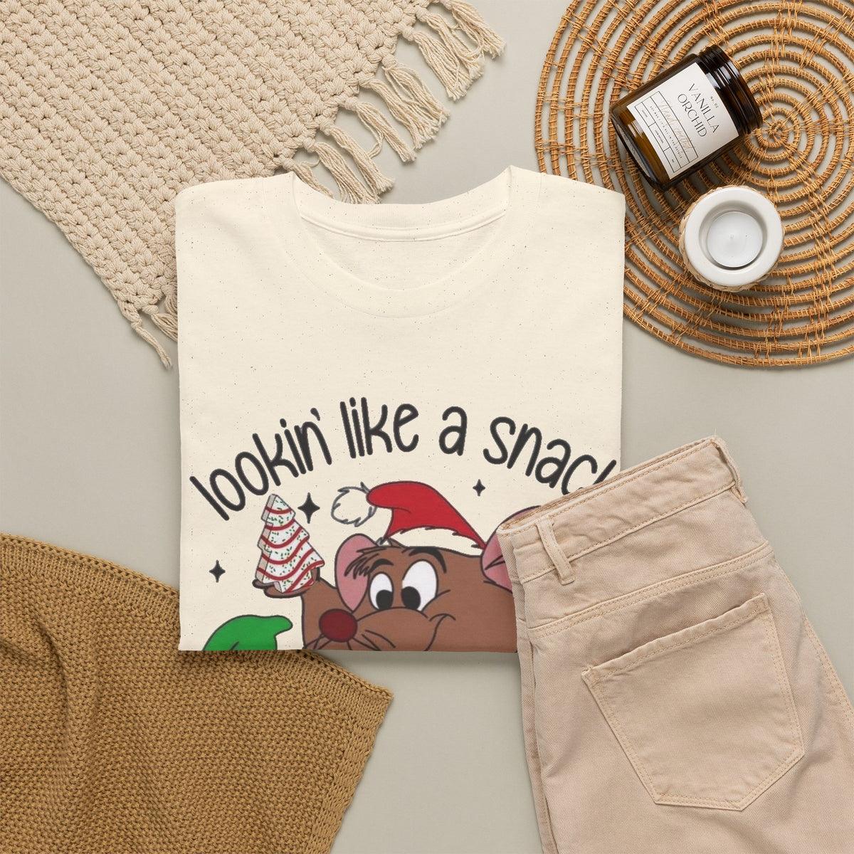 Lookin Like a Snack Funny Snack Character T-Shirt Men's Graphic Tee Christmas