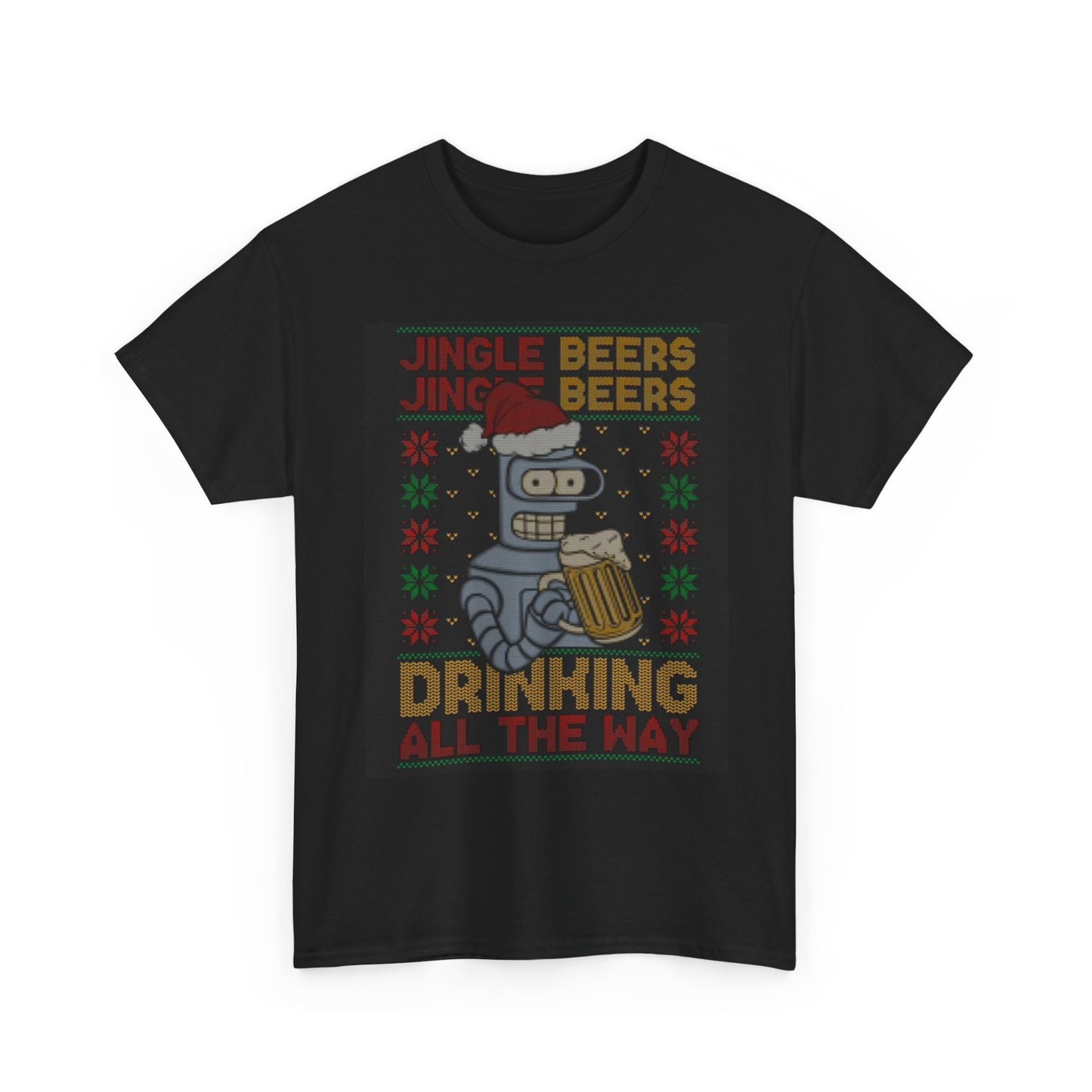 Jingle Beers T Shirt Bender Graphic Futurama Unisex Heavy Cotton Tee