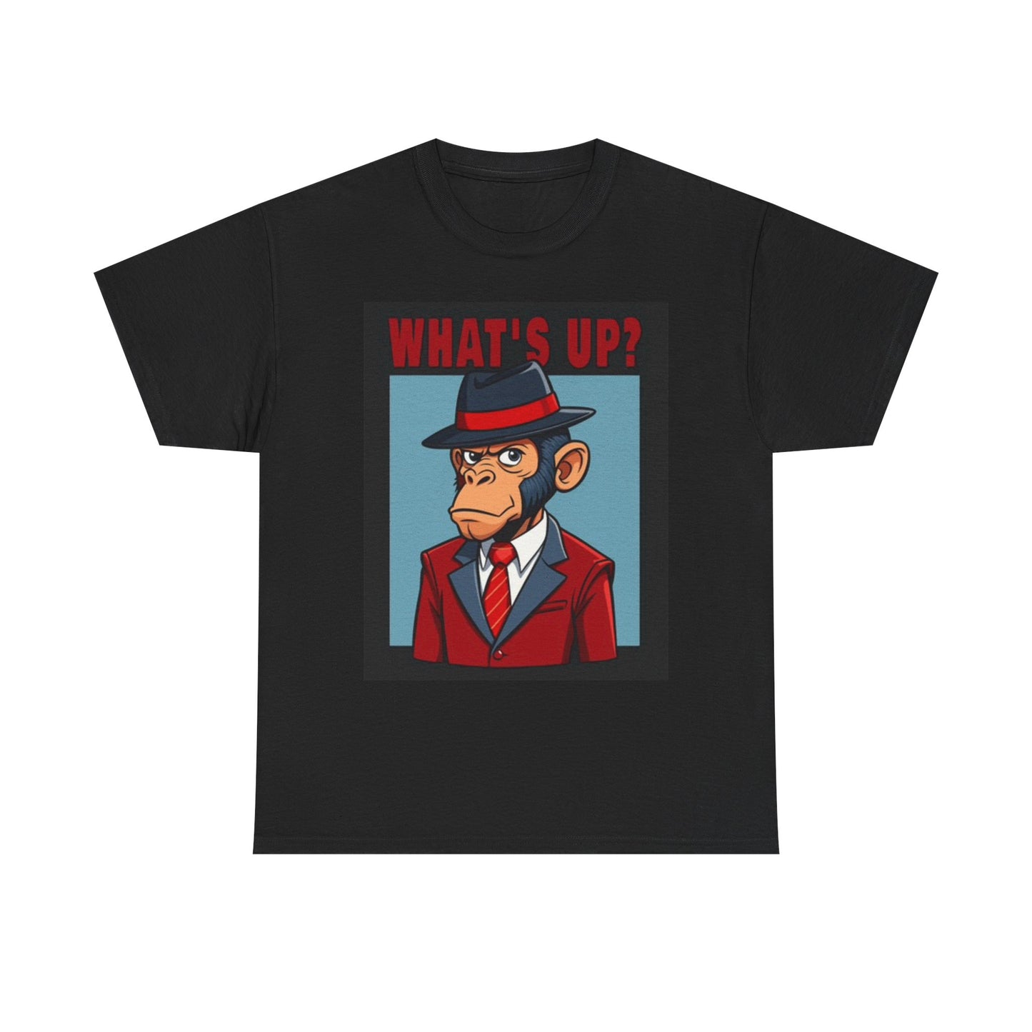 What's Up Funny Monkey T Shirt Meme Jokes Comedy Unisex Heavy Cotton Tee