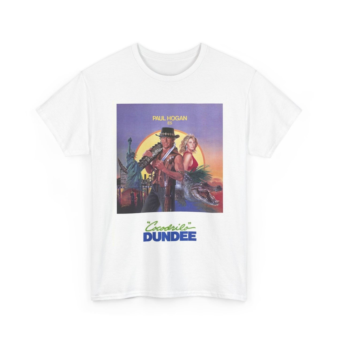 crocodile Dundee T shirt Vintage Movie Poster Retro Unisex Heavy Cotton Tee