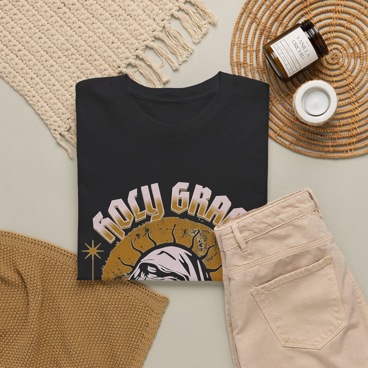 Holy Grace Men's Graphic T Shirt Heavy Cotton Tee