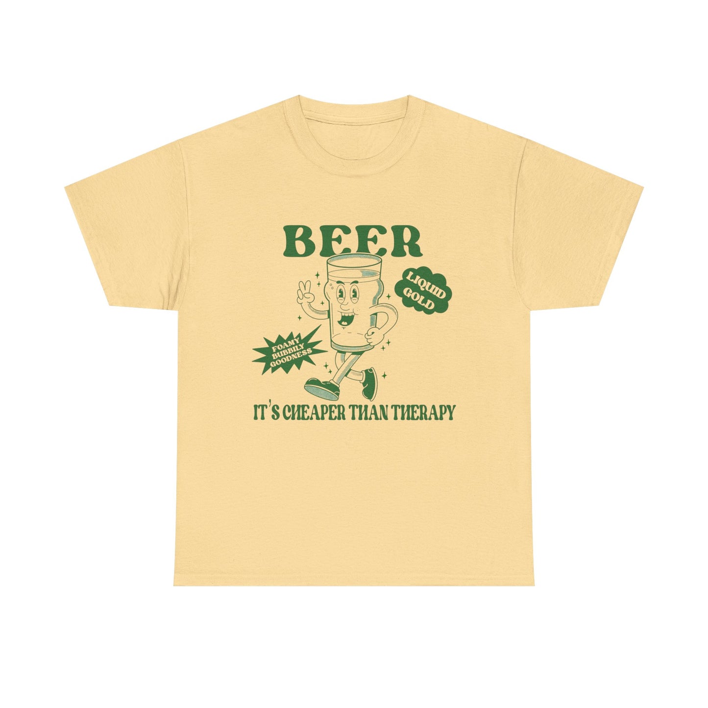 Beer Cheaper Than Therapy Funny Graphic T Shirt ADULT NEW