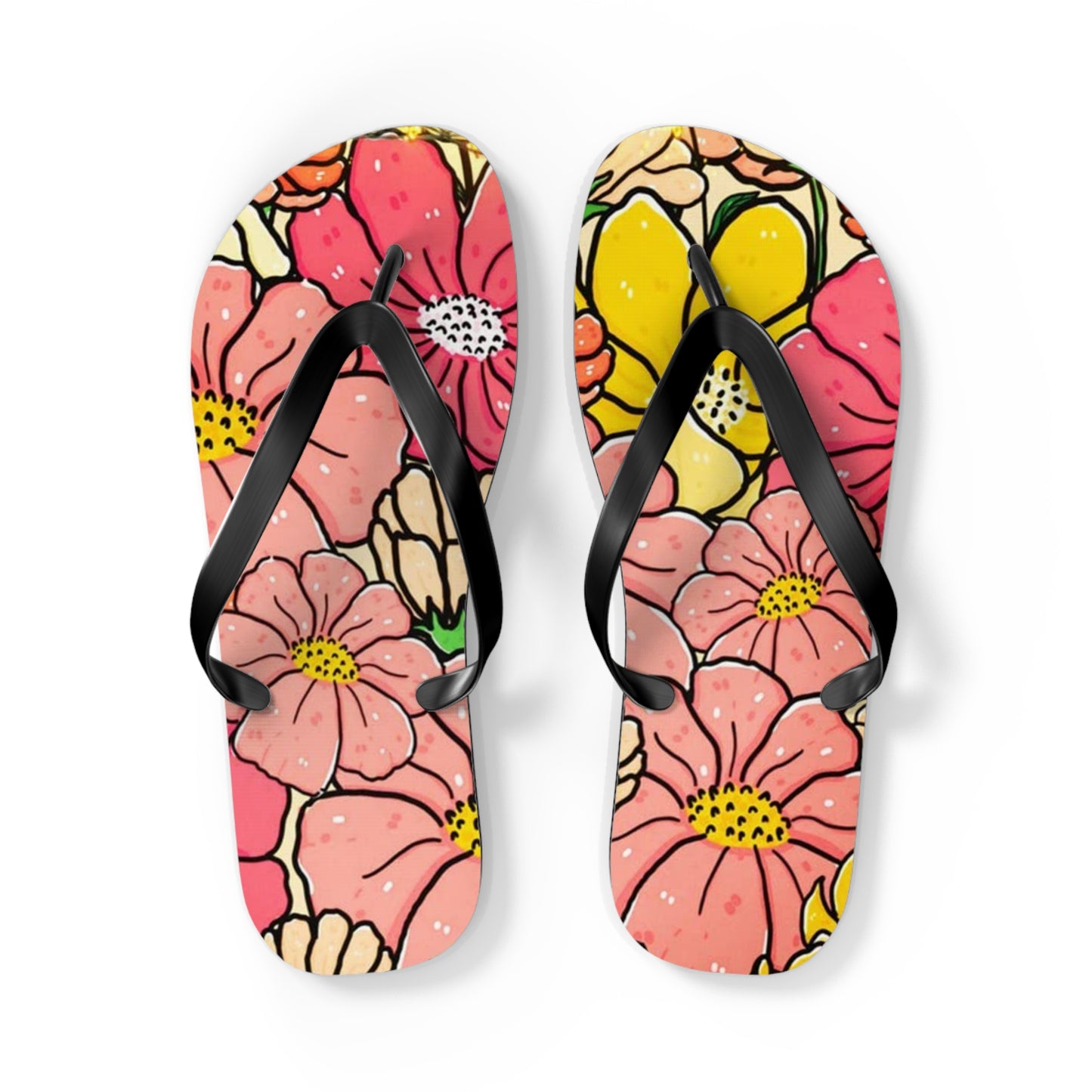 Waves And Sun Sandals Pink Pastel Summer Flip Flops Slides BRAND NEW