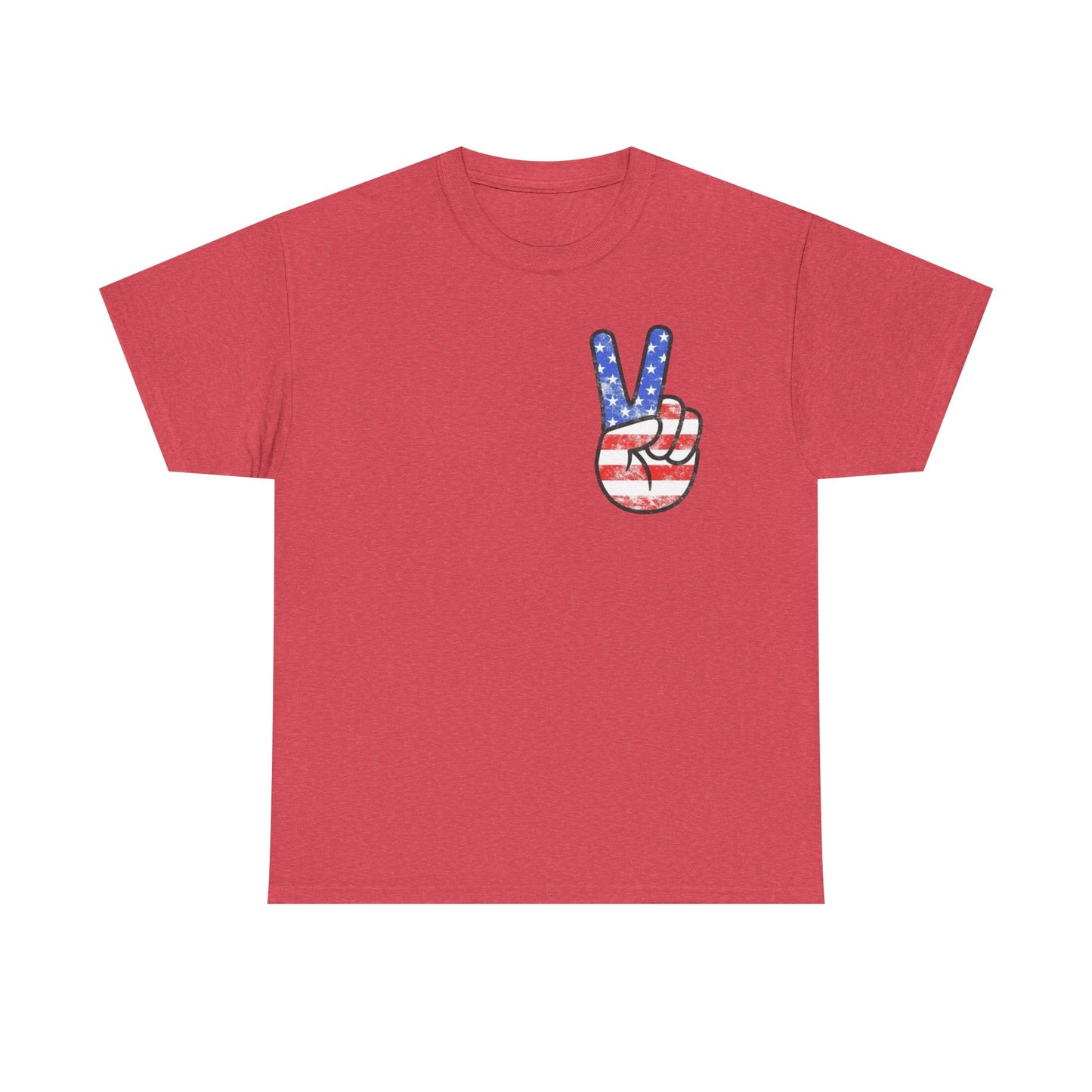 American Flag Peace Sign Retro Graphic T Shirt Adult New Tee