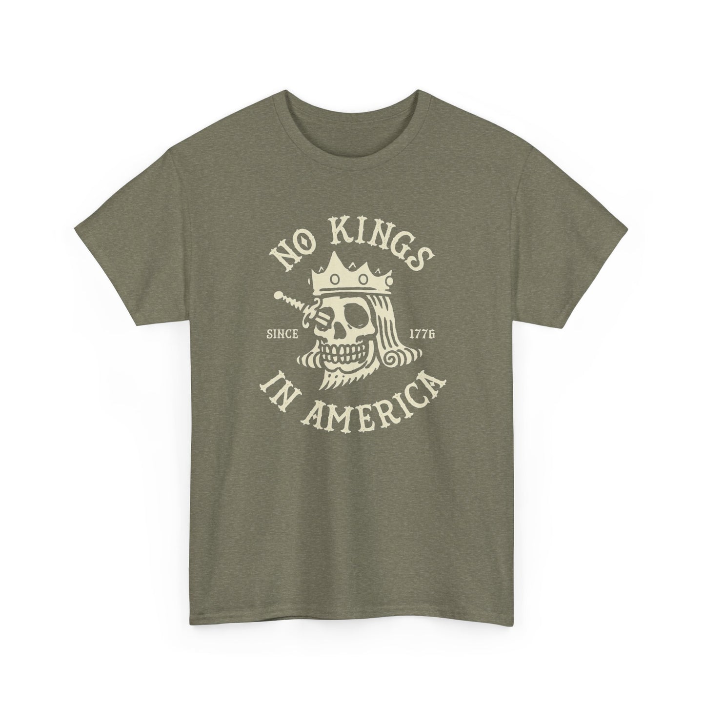 NO KINGS IN AMERICA Graphic T-Shirt Comfy Cotton Tee Brand NEW